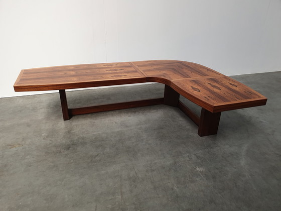 Image 1 of rosewood organic curved coffee table 1970s