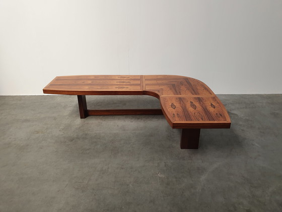 Image 1 of rosewood organic curved coffee table 1970s