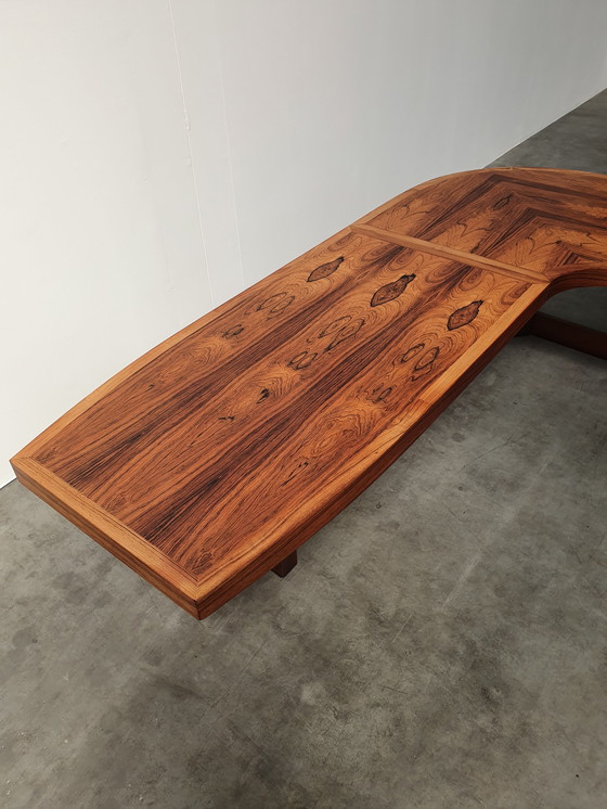 Image 1 of rosewood organic curved coffee table 1970s