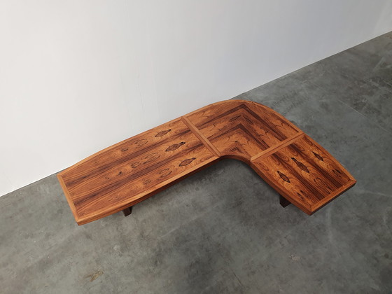 Image 1 of rosewood organic curved coffee table 1970s