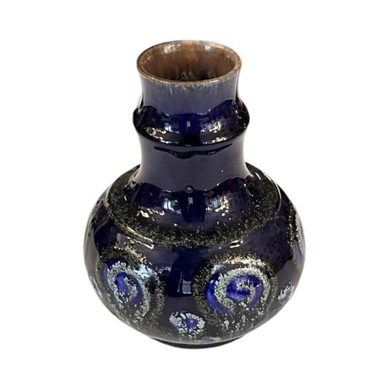 Image 1 of Vintage cobalt blue ceramic vase for Strehla Keramik, Germany 1960