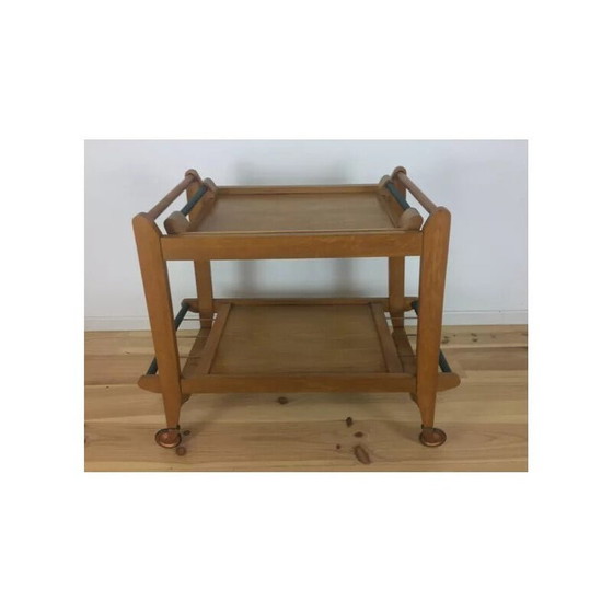 Image 1 of Vintage solid wood serving cart, 1950s