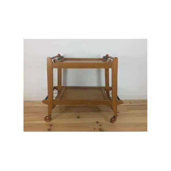 Image 1 of Vintage solid wood serving cart, 1950s