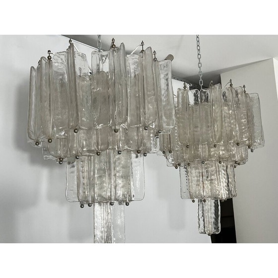 Image 1 of Pair of mid-century Murano glass chandeliers by Toni Zuccheri for Venini, Italy 1960s