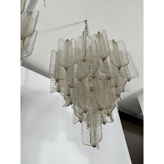 Image 1 of Pair of mid-century Murano glass chandeliers by Toni Zuccheri for Venini, Italy 1960s