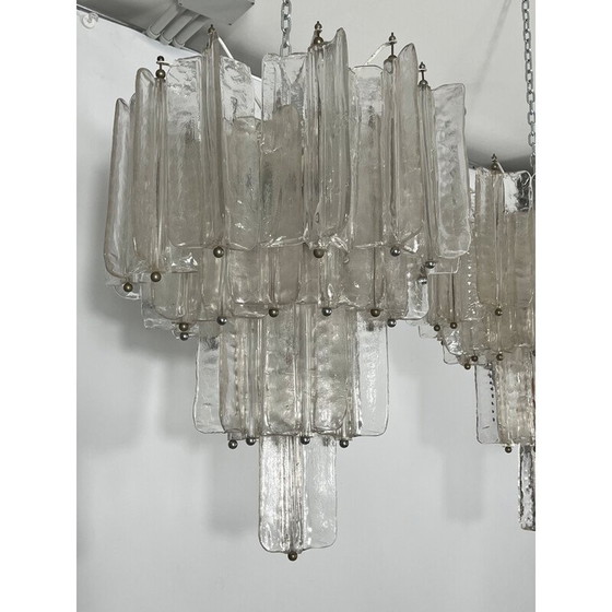 Image 1 of Pair of mid-century Murano glass chandeliers by Toni Zuccheri for Venini, Italy 1960s