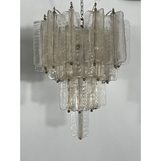 Image 1 of Pair of mid-century Murano glass chandeliers by Toni Zuccheri for Venini, Italy 1960s