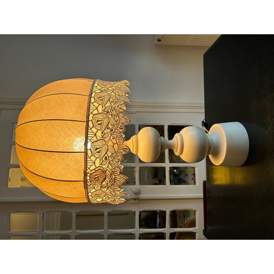 Image 1 of Vintage turned wood lamp, 1970