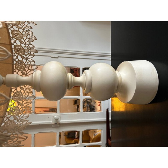 Image 1 of Vintage turned wood lamp, 1970