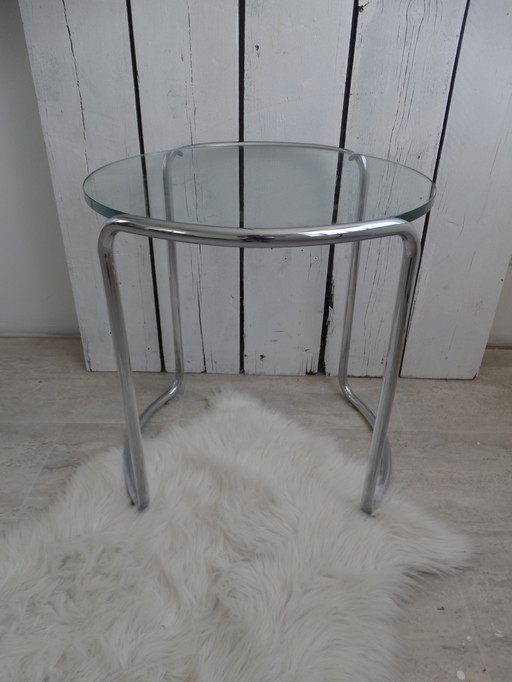 Dutch originals table with chrome tube.