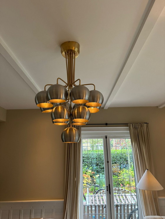 Image 1 of Lampada in nichel con dettagli color ottone