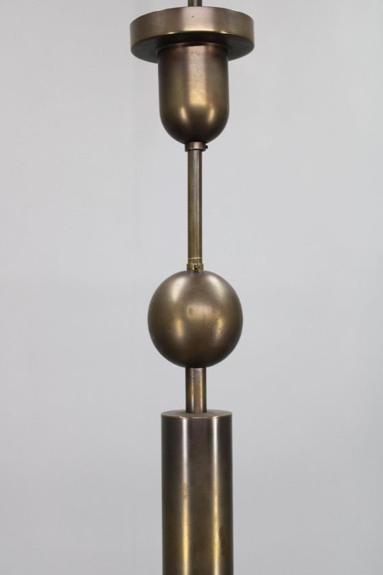 Image 1 of 1930s Art Deco Brass Chandelier, Czechoslovakia