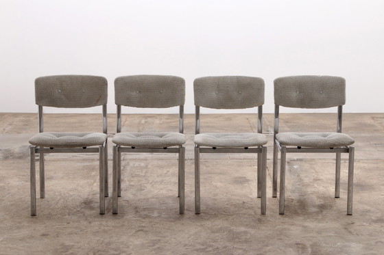 Image 1 of Table de salle à manger en verre Gavina Knoll avec chaises