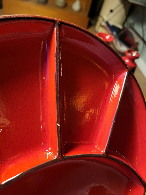 Image 1 of 6x Jasba Fondue Plates In Beautiful Red