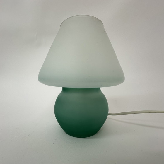 Image 1 of Lampe à poser champignon vert années 1990