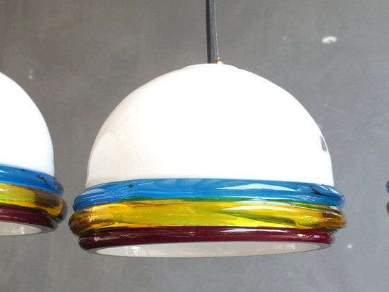 Image 1 of Itre Murano Italy Ceiling Lamp In Hand Made Glass "Cordonato" Design Years '70