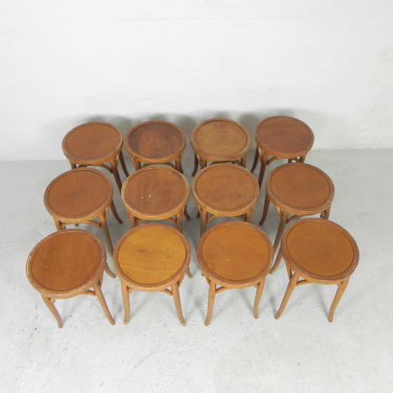 Image 1 of Beech stools in Thonet style, 1950s