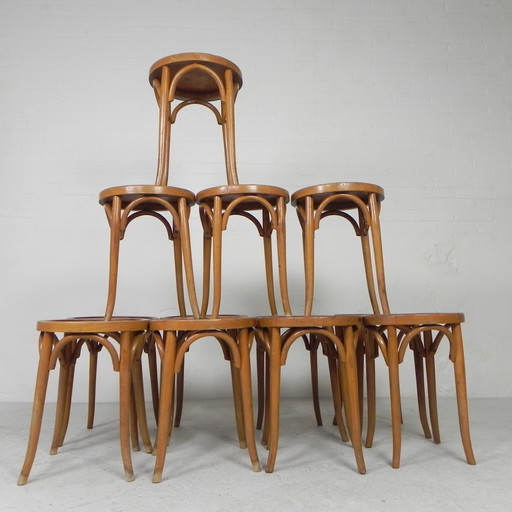 Tabourets en hêtre de style Thonet, années 1950