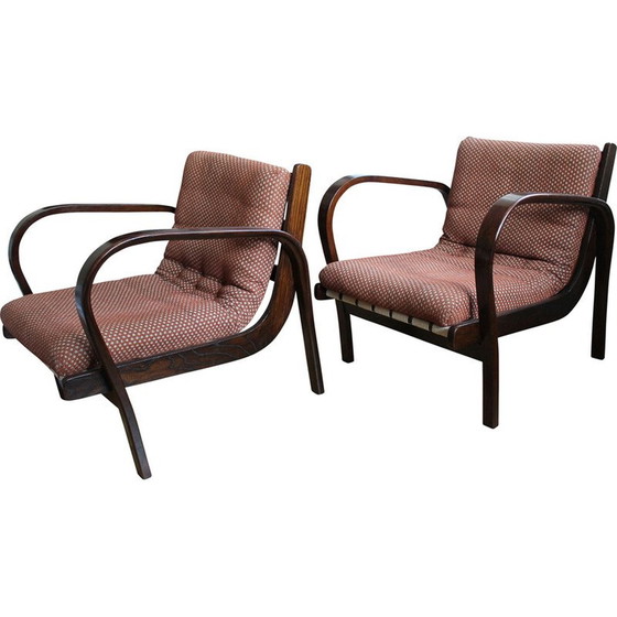 Image 1 of Pair of vintage armchairs by Kropacek and Kozelka for Interier Praha, Czechoslovakia 1950s
