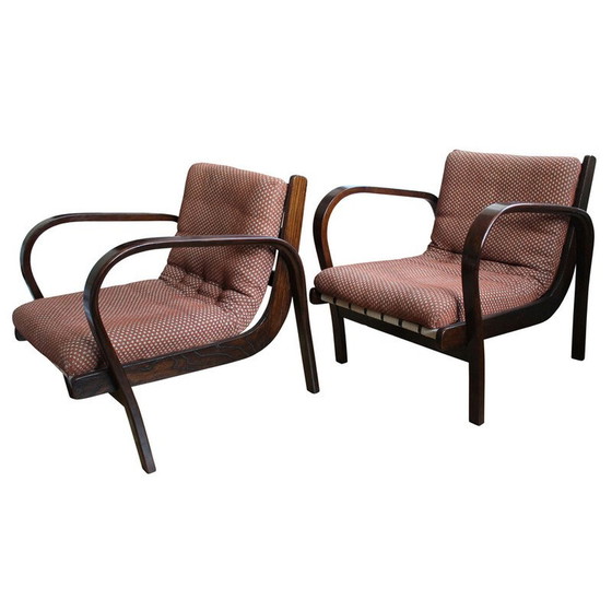 Image 1 of Pair of vintage armchairs by Kropacek and Kozelka for Interier Praha, Czechoslovakia 1950s