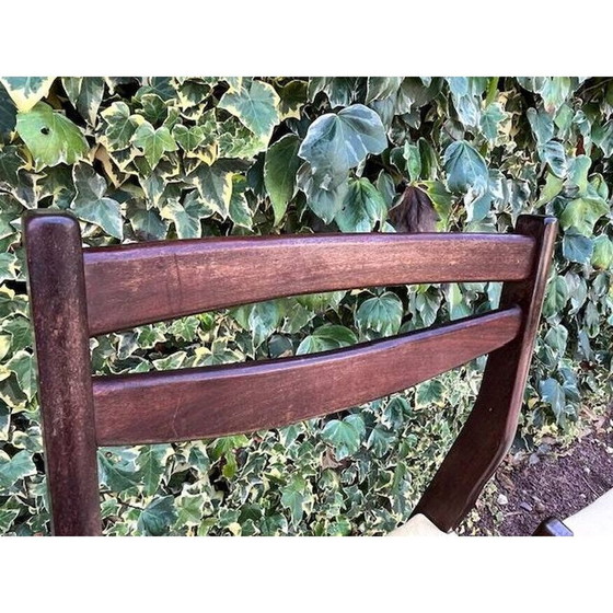 Image 1 of Set of 6 vintage Scandinavian chairs with pale yellow Skaï seats