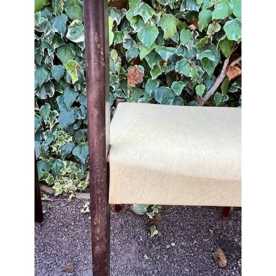 Image 1 of Set of 6 vintage Scandinavian chairs with pale yellow Skaï seats