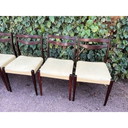 Set of 6 vintage Scandinavian chairs with pale yellow Skaï seats