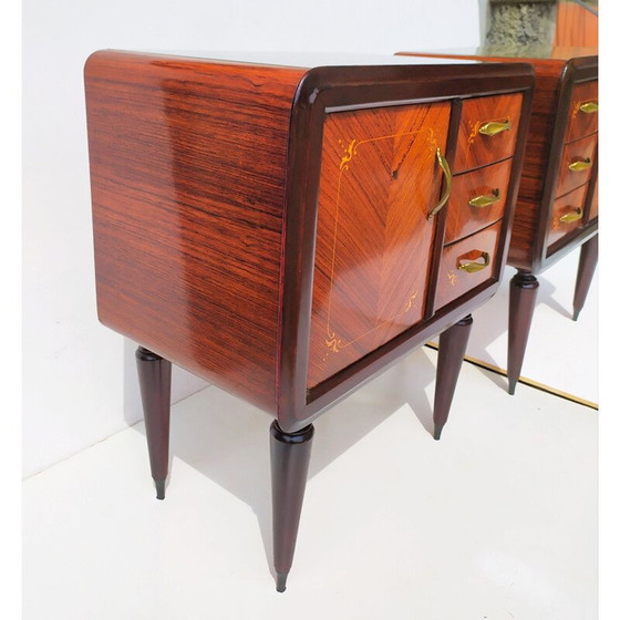 Image 1 of Pair of vintage teak night stands by Paolo Buffa, 1940s