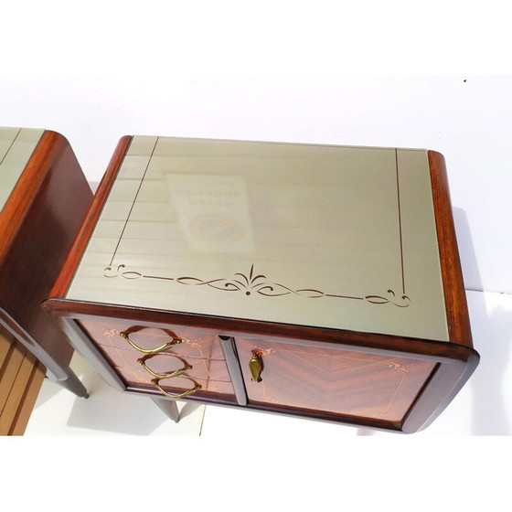 Image 1 of Pair of vintage teak night stands by Paolo Buffa, 1940s