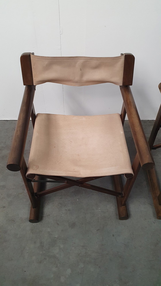 Image 1 of 2 OCA brasil saddle leather folding chair vintage 60s rosewood