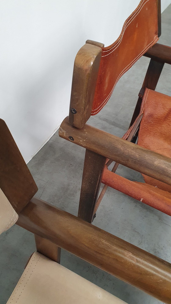 Image 1 of 2 OCA brasil saddle leather folding chair vintage 60s rosewood
