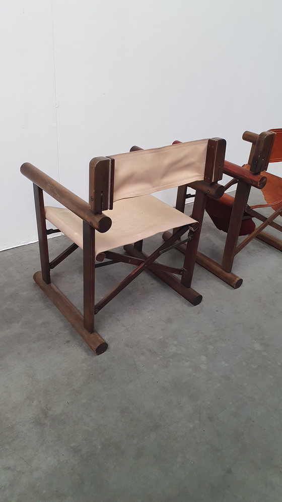 Image 1 of 2 OCA brasil saddle leather folding chair vintage 60s rosewood