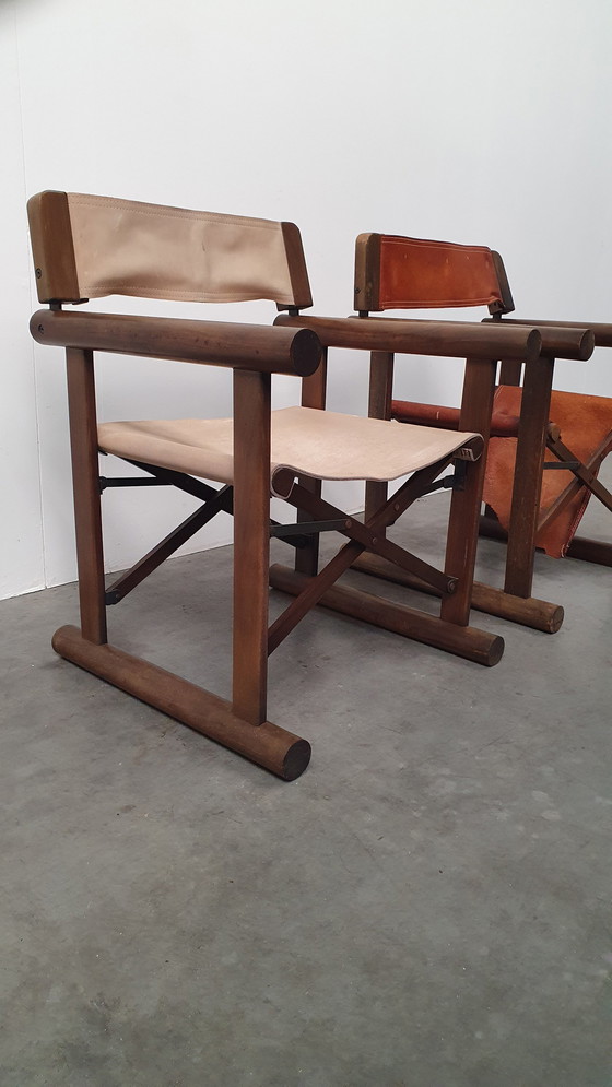 Image 1 of 2 OCA brasil saddle leather folding chair vintage 60s rosewood
