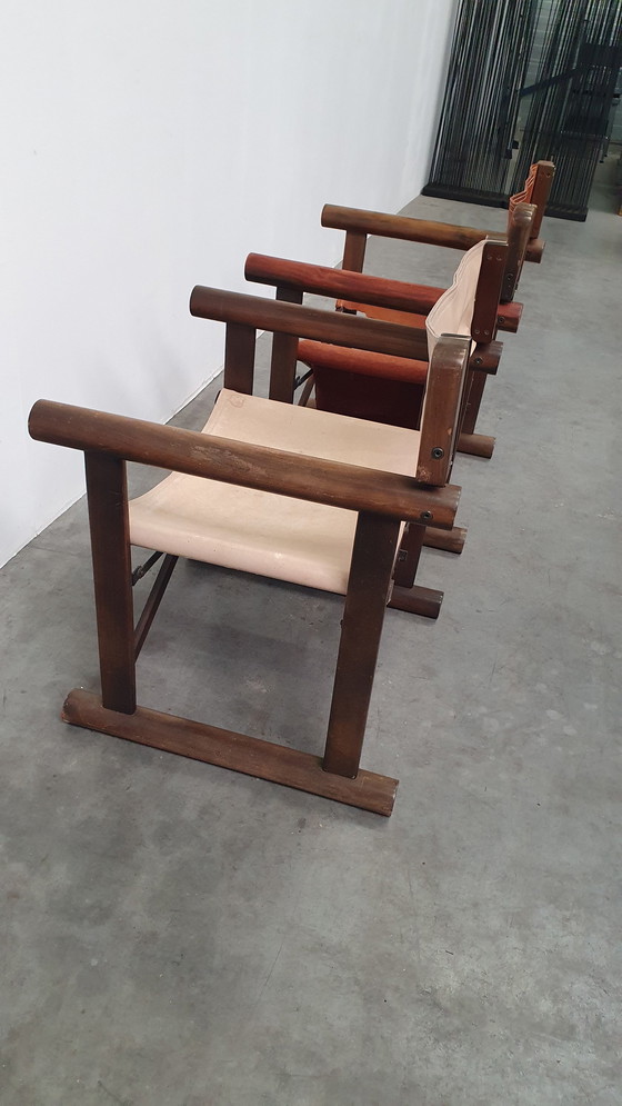 Image 1 of 2 OCA brasil saddle leather folding chair vintage 60s rosewood