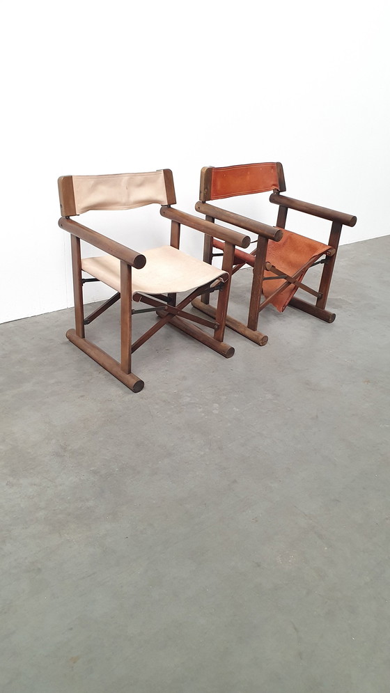 Image 1 of 2 OCA brasil saddle leather folding chair vintage 60s rosewood