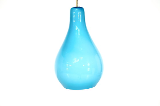 Image 1 of Blue Italian opaline pendant light