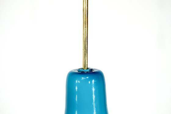 Image 1 of Blue Italian opaline pendant light