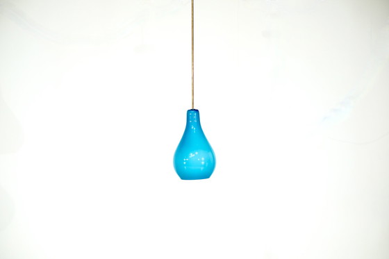 Image 1 of Blue Italian opaline pendant light