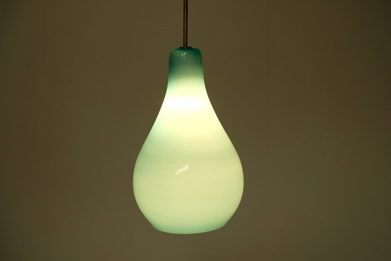 Image 1 of Blue Italian opaline pendant light