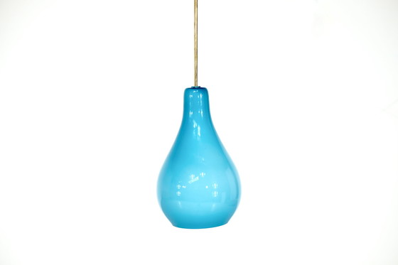 Image 1 of Blue Italian opaline pendant light