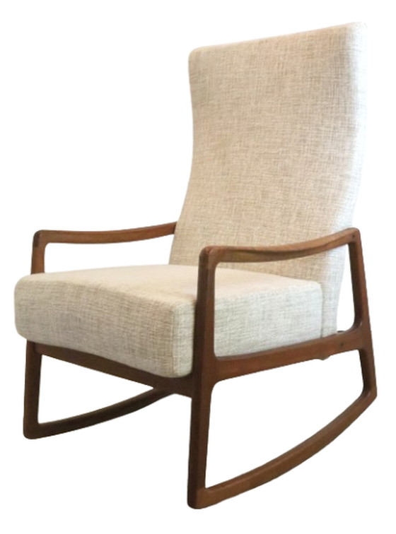 Image 1 of Ole Wanscher for France & Son FD160 rocking chair armchair 'Ulfborg' vintage