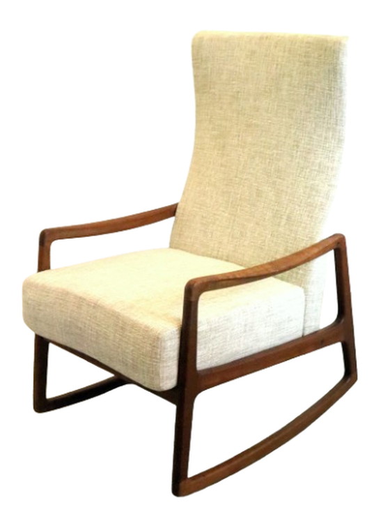 Image 1 of Ole Wanscher for France & Son FD160 rocking chair armchair 'Ulfborg' vintage
