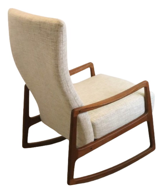 Image 1 of Ole Wanscher for France & Son FD160 rocking chair armchair 'Ulfborg' vintage