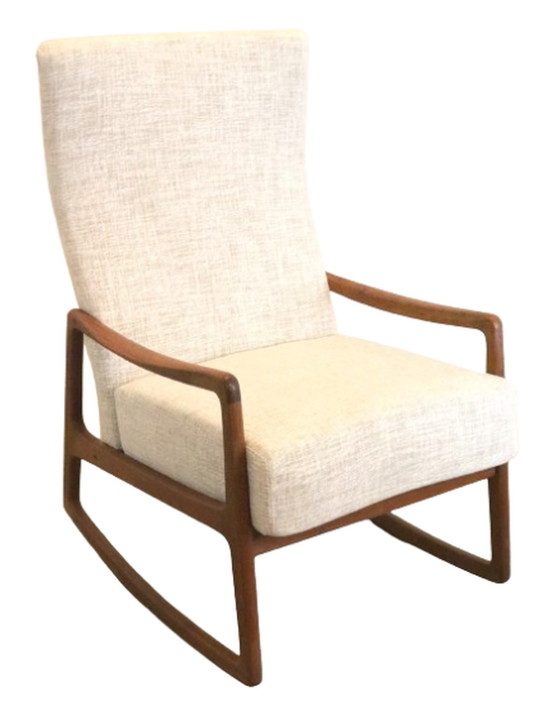 Image 1 of Ole Wanscher for France & Son FD160 rocking chair armchair 'Ulfborg' vintage