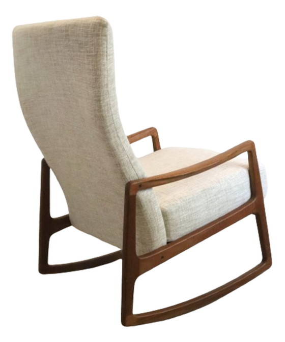 Image 1 of Ole Wanscher for France & Son FD160 rocking chair armchair 'Ulfborg' vintage
