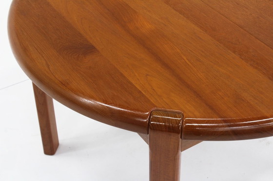 Image 1 of Vintage Danish Round Extendable Dining Table Teak