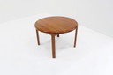 Vintage Danish Round Extendable Dining Table Teak