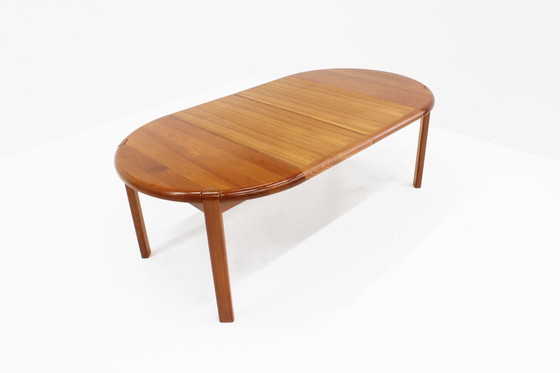 Image 1 of Vintage Danish Round Extendable Dining Table Teak