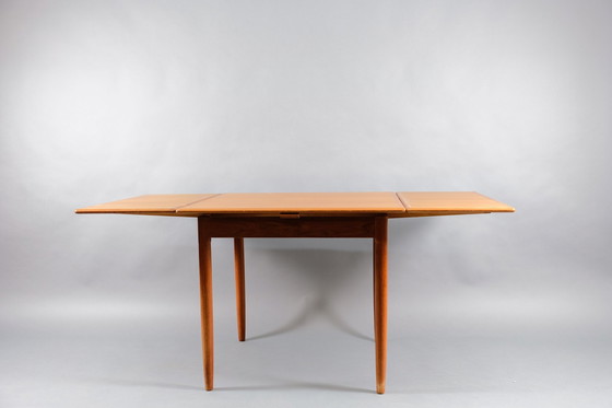 Image 1 of Extendable square mid-century teak dining table