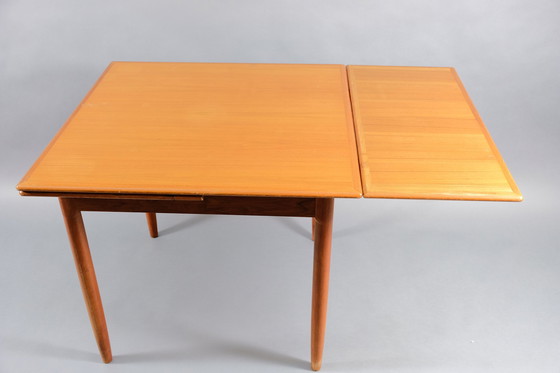 Image 1 of Extendable square mid-century teak dining table